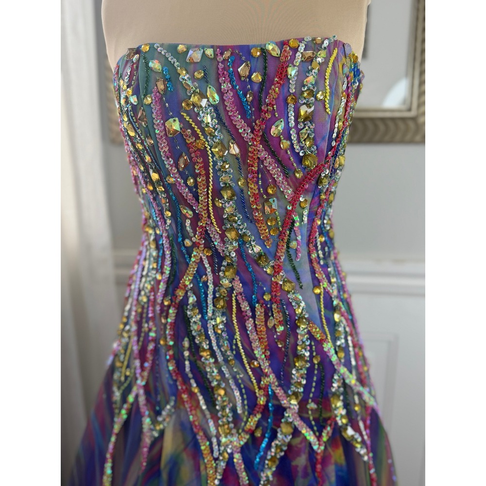 Jovani Limited Edition Y2K Strapless Beaded Prom Pageant Gown Size 4